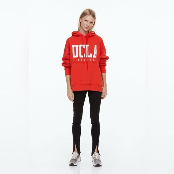 H&M UCLA Bruins Oversized Orange & White Hoodie Sweatshirt Size Large NEW - Picture 3 of 13